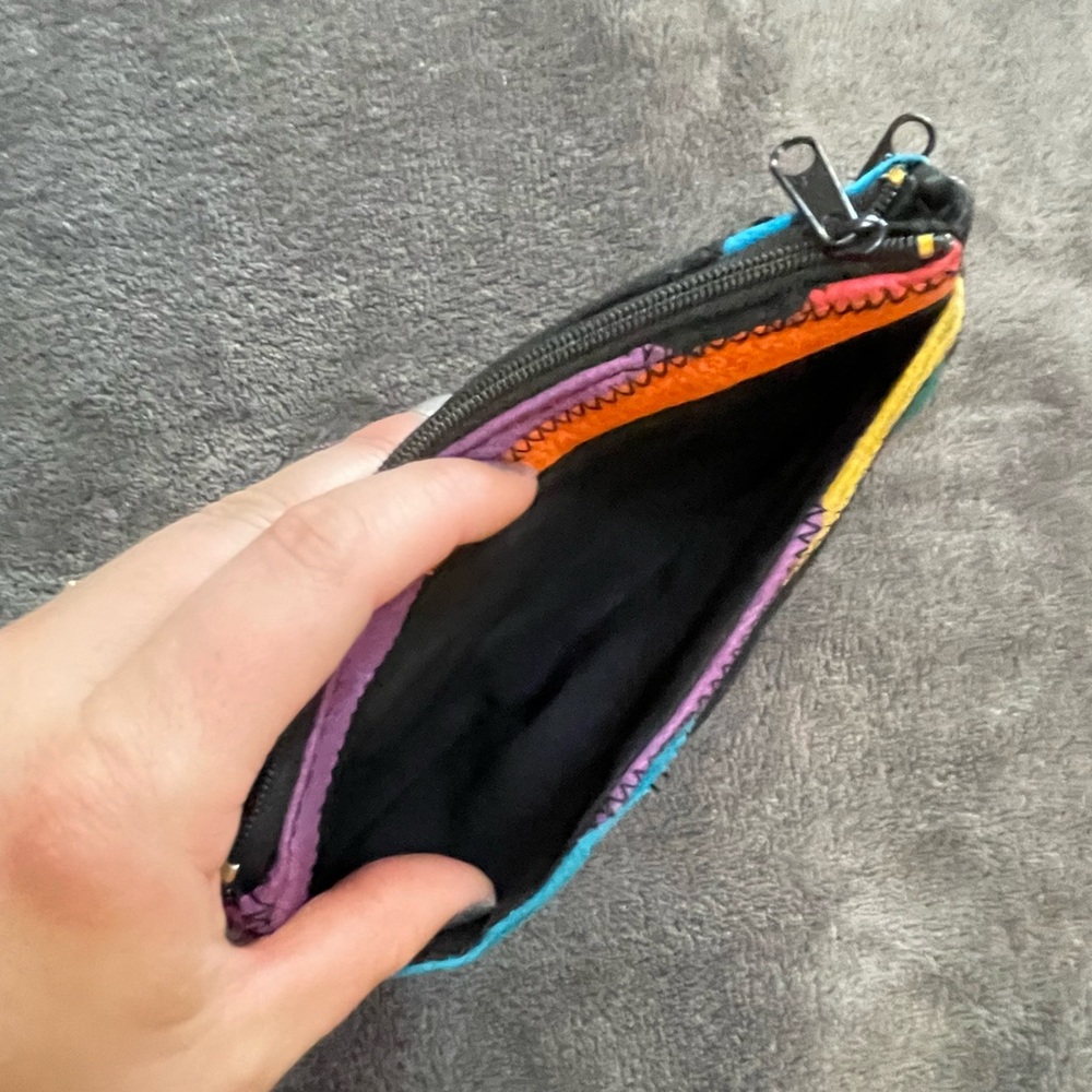 Vintage Patchwork Leather Handbag Clutch Change Purse - Picture 3 of 5